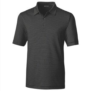 Cutter & Buck Men’s Golf Polo Black Thin Stripes Size L NWT